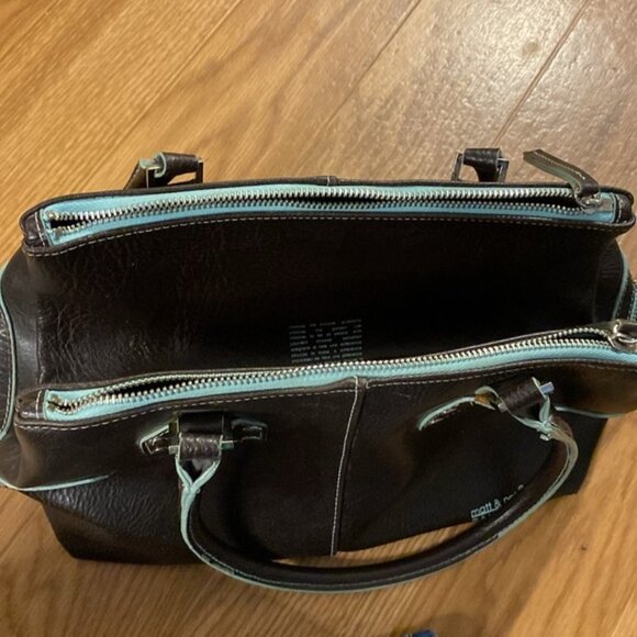 Matt & Nat Vegan Brown Green Leather Handbag Vintage 90’s Women’s - Picture 5 of 15